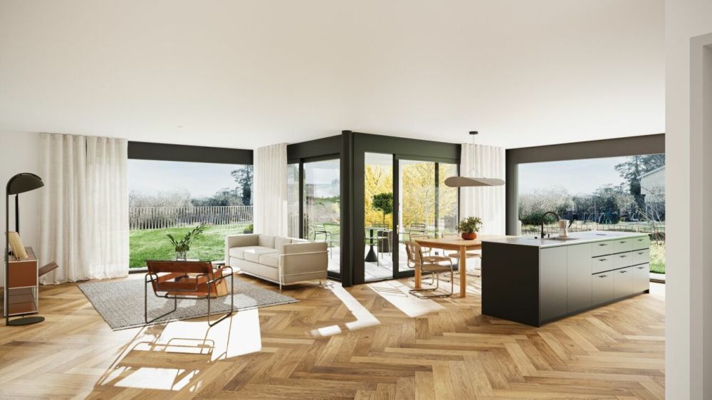 Wohnen auf einer Ebene -  mit Weitblick und Garten -  Bild 1