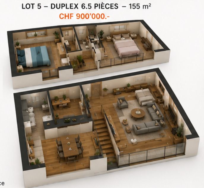 Außergewöhnliches Immobilienprojekt im Herzen von Cheiry / 6 PPE-Wohnungen -  Bild 6