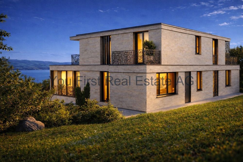 Luxuriöses Wohnen mit Seeblick in Eich  Ein Traum wird wahr! - Exklusives Architektenhaus mit atemberaubendem Seeblick - Moderne Designvilla in Bestlage