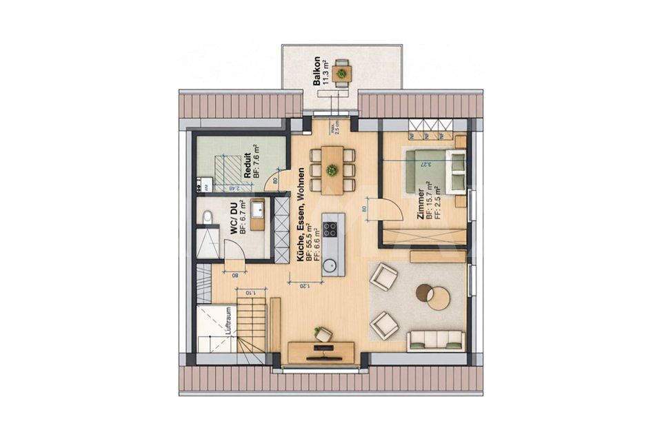 Exklusive 2.5-Zimmer-Dachwohnung in Kirchdorf AG -  Bild 13