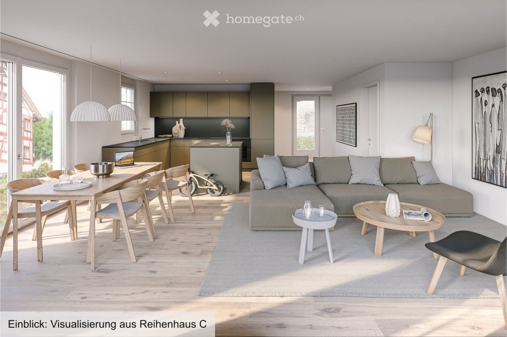 Neubauprojekt: 5-5 bis 7.5-Zimmer-Reihenhaus in ruhiger Dorfmitte von Dörflingen - Bild 1