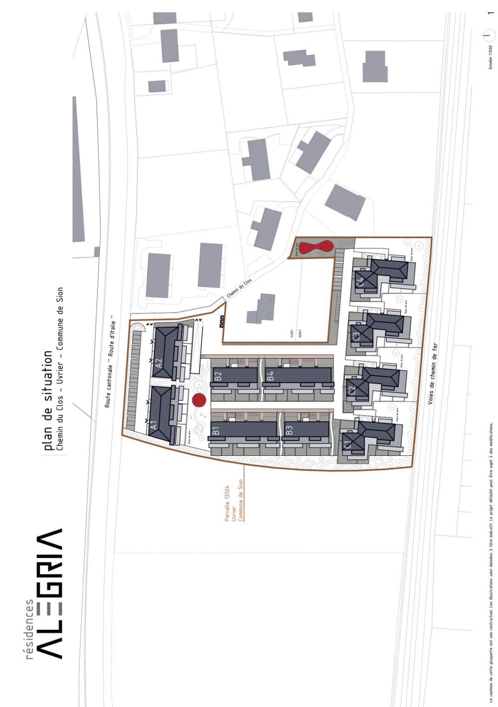 Résidence Alegria à Uvrier / Sion - Plan de situation