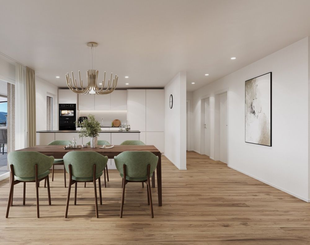4.5 Z.-Wohnung B, im EG, 122 m² Netto-Wohnfläche und 38m² Terrasse - Essen - Küche