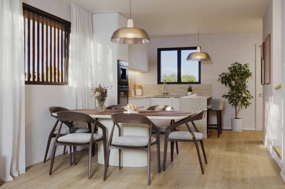 Bezugsbereiter Neubau: Einzigartiges Reihenhaus in Oberneunforn - Kochen/Essen im Erdgeschoss