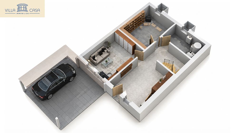 Nachhaltiges Einfamilienhaus im Berner Oberland  ideal als Zweit- ode - 24006_3D_Grundriss_UG