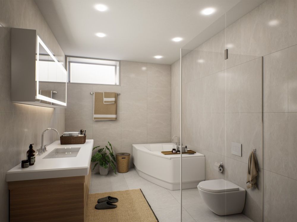 Neubau: Exklusive 5.5 Zimmer Attika-Wohnung mit Panoramasicht und 1... - Badezimmer