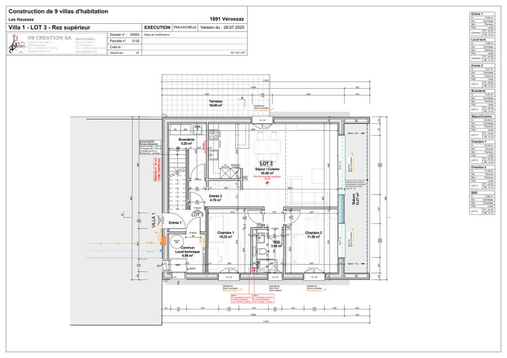 Schönes 3,5-Zimmer-Wohnung in Vérossaz - Rez supérieur