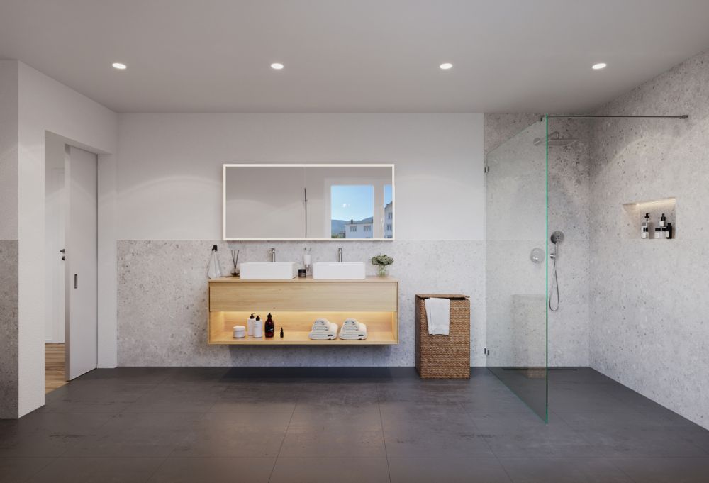 4.5 Z.-Wohnung B, im EG, 122 m² Netto-Wohnfläche und 38m² Terrasse - Eltern Bad