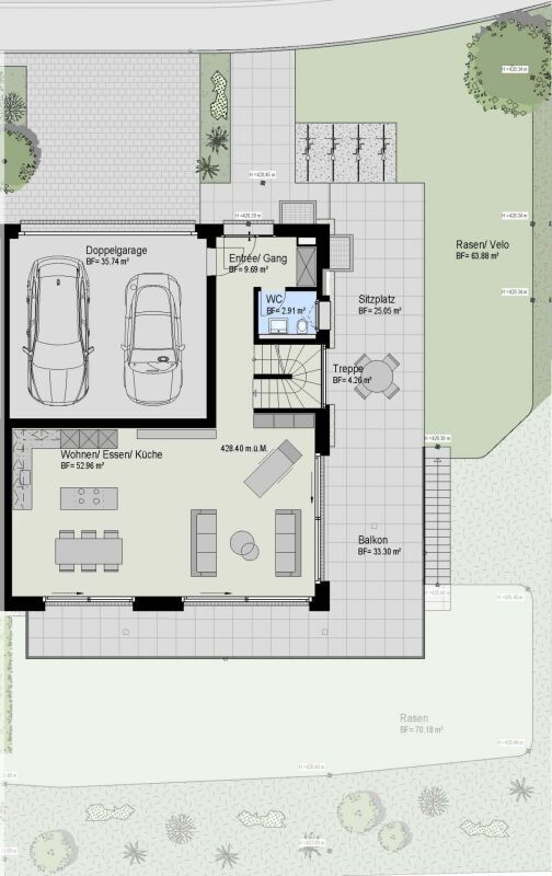 Modernes Eigenheim mit Panorama-Weitsicht ins Grüne und die umliegende Berglandschaft. - Bild 4