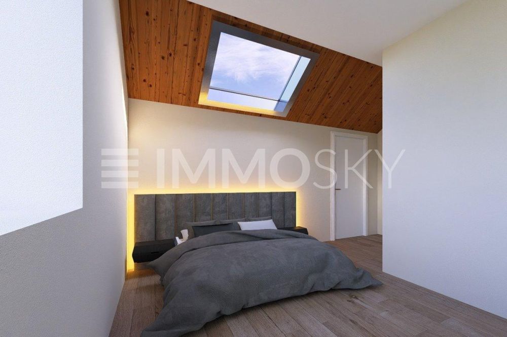 EXCLUSIVITÉ ! Spacieux 3,5 pièces en attique sans vis-à-vis ! - Seconde chambre lumineuse de 15 m2 avec dressing
