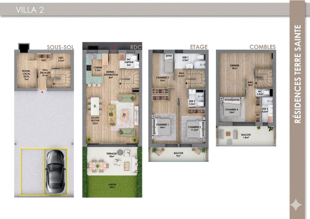 Projet neuf - Villa 2 de 4 chambres avec terrasse et jardin privatif -  Bild 6