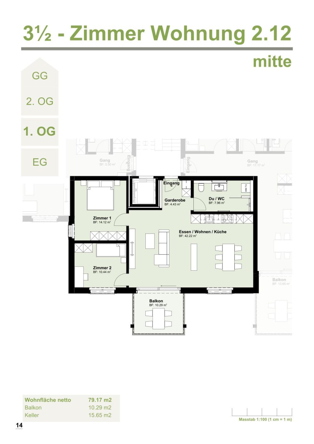 Grosszüge 3.5-Zimmerwohnung 1.OG in modernem Neubau -  Bild 2