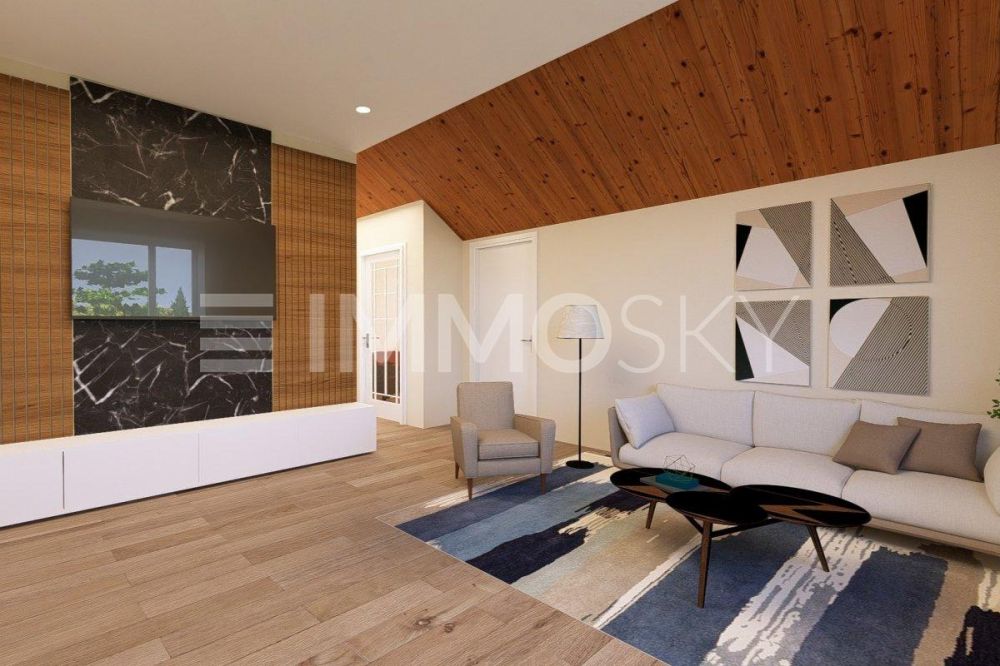 EXCLUSIVITÉ ! Spacieux 3,5 pièces en attique sans vis-à-vis ! - Salon chaleureux
