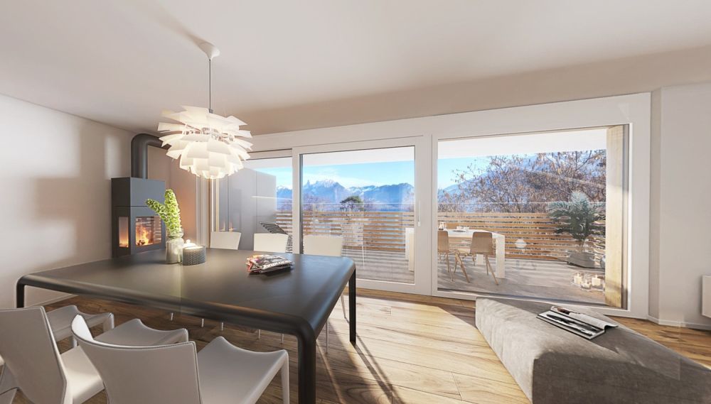 Neubauprojekt 16 Eigentumswohnungen in Gunten (Sigriswil) - Haus A - 2. OG west