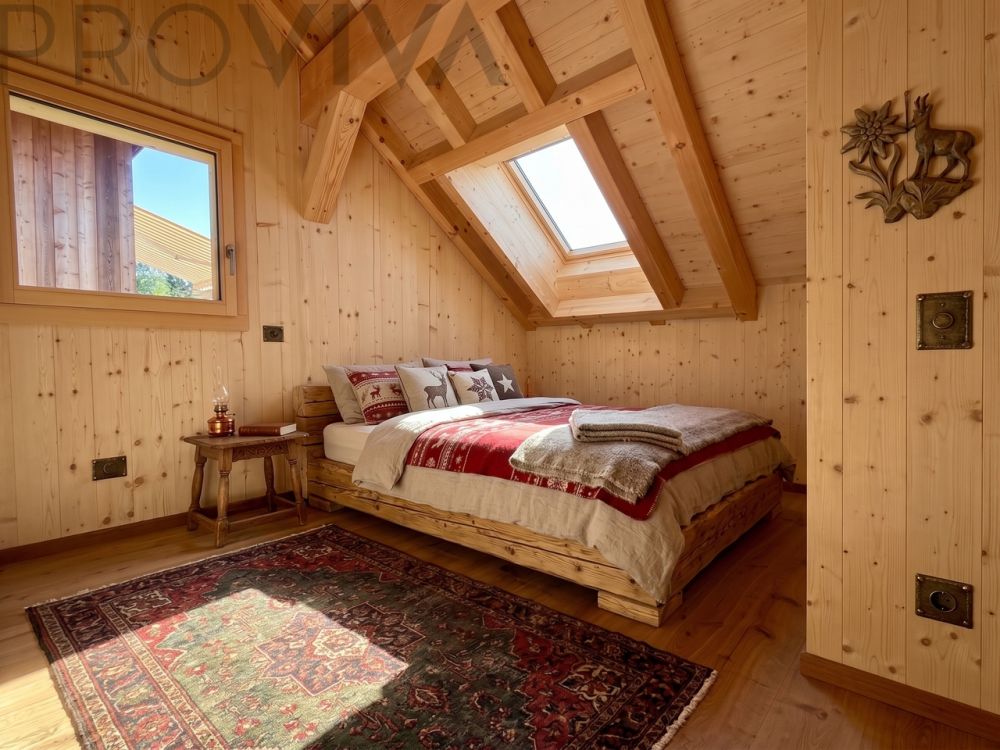 Alpen-Chalet mit Minergie-Standard zum Top-Preis - Schlafzimmer / Chambre à coucher / Bedroom / Camera da letto