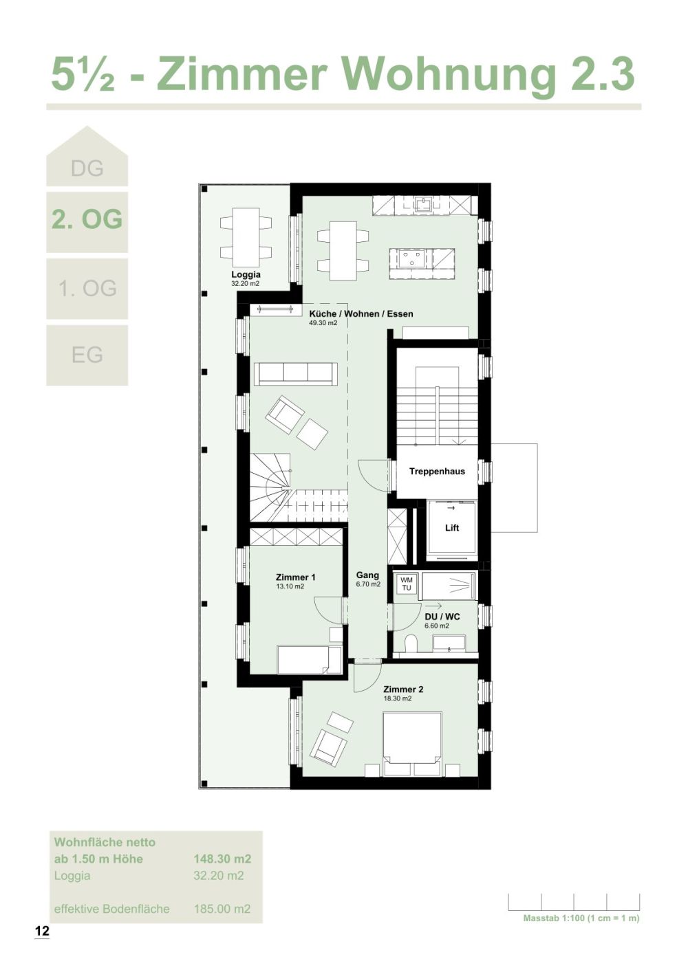 Moderne 5.5-Zimmer-Wohnung  mit Galeriegeschoss in Herzogenbuchsee - Bild 5