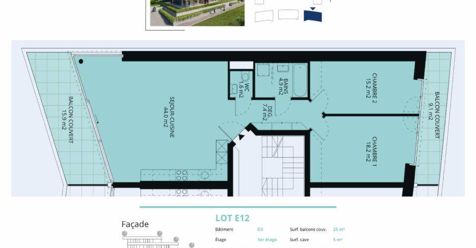 Spacieux 3.5 pièces traversant avec 2 balcons - Appartement 3.5 pièces - image - 12