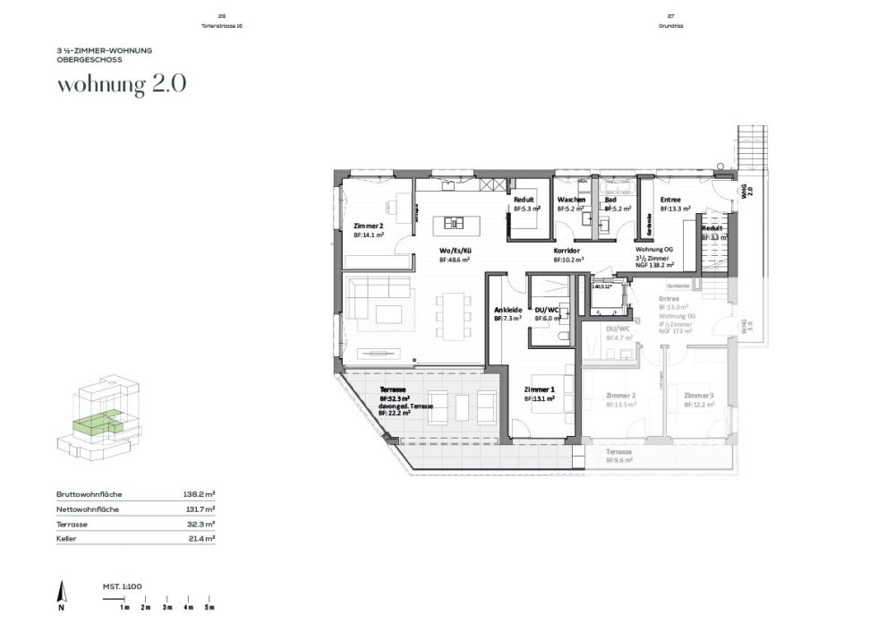 Grosse 3.5-Zimmer Wohnung im Obergeschoss, 138m2 Wohnfläche, See- und Bergsicht, an naturnaher Lage - Bild 5