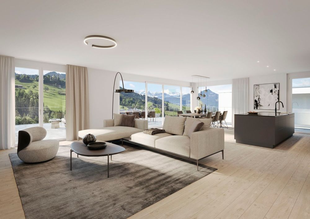 Exklusive 5.5-Zimmer-Terrassenwohnung mit Bergblick in Sattel -  Bild 1