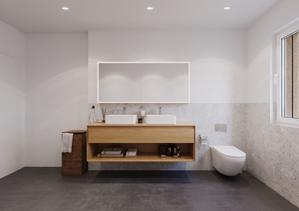 4.5 Zimmer-Wohnung (D) im 1.OG, mit 144 m2 Netto-Wohnfläche und 29.5m2 Balkon - Bad
