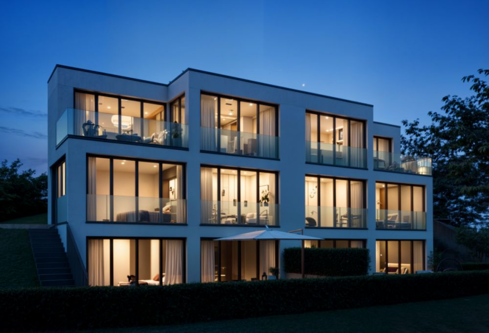 Bellavista - Doppeleinfamilienhaus in Balterswil - Bellavista bei Abendstimmung