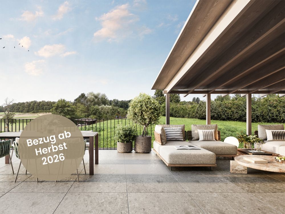 Neubauprojekt AUREUM: 4-5-Zimmer-Wohnung mit grosser Terrasse - Visualisierung Terrasse