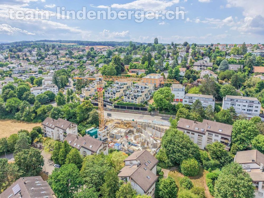 1 Zi.-Souterrainwohnung (W1) - nur noch drei Wohnungen verfügbar! - Luftaufnahme der Baustelle Stand 01.07.2026