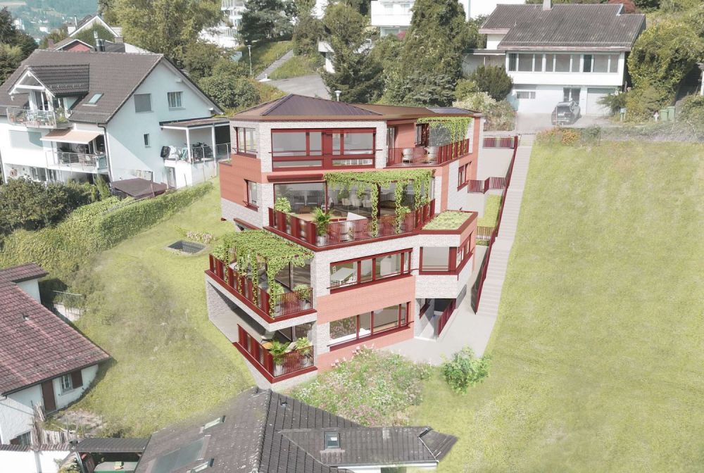 3.5-Zimmer-Maisonette - modernes Wohnen über 2 Etagen -  ?Zu den Reben? - Aussenvisualisieurng Südostfassade