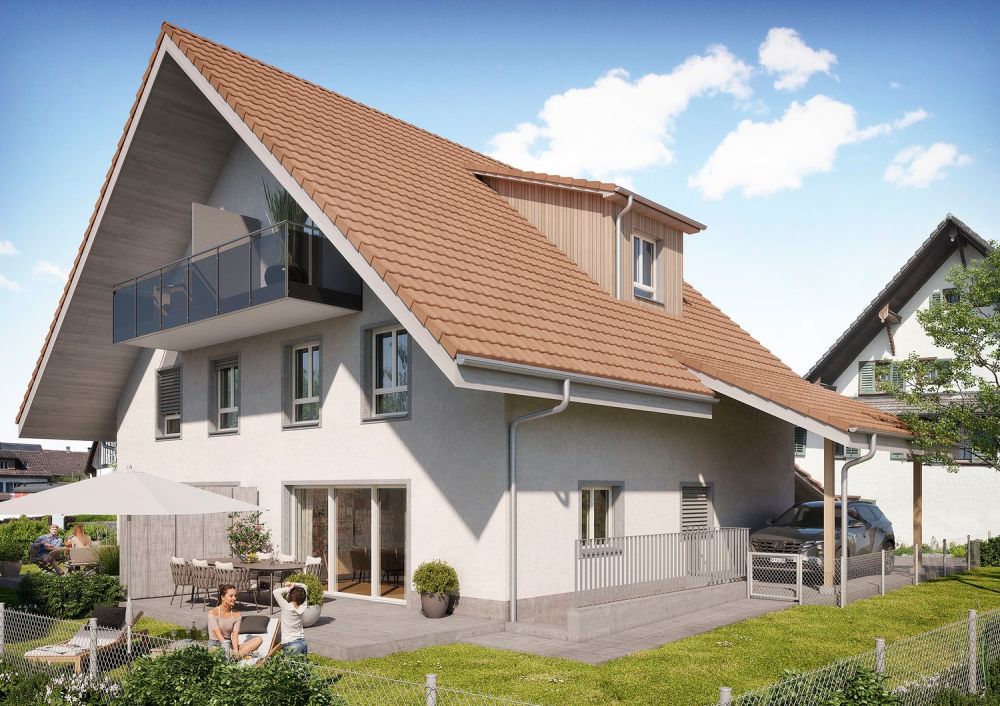 Neubau - Es entstehen zwei einseitig angebaute 6.5 - 7.5 Zimmer Einfamilienhäuser -  Bild 1