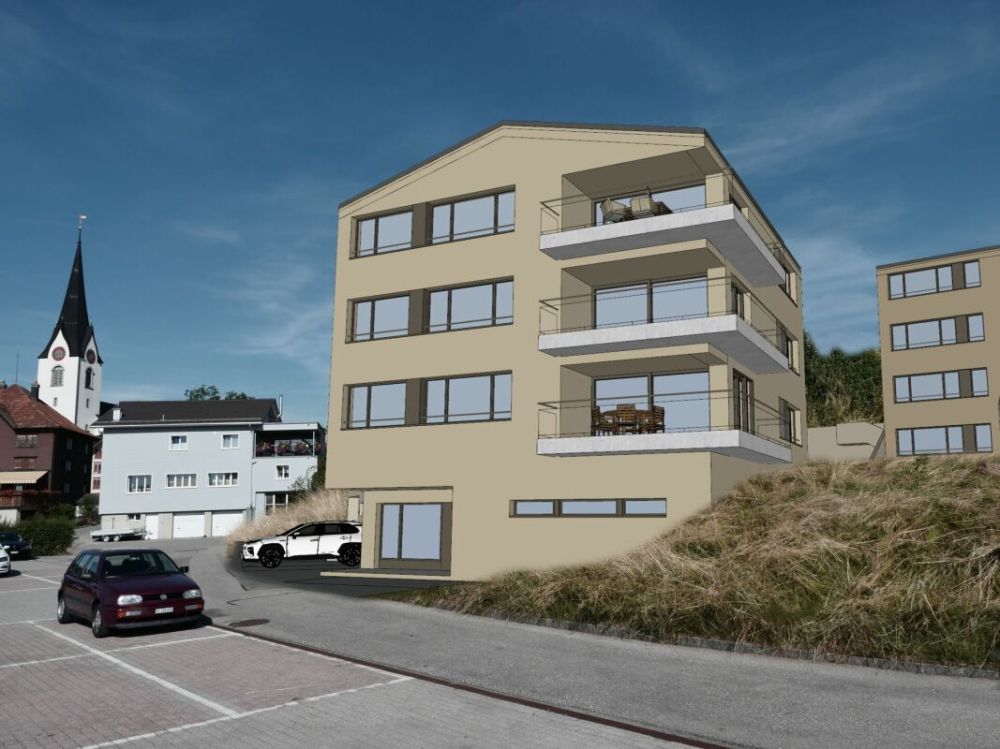 Überbauung Sonnmatt: Wg. C 2.1  (2. Wohnsitzbewilligung) - Ansicht gegen Nord-Osten