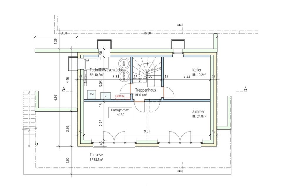 Neubau 5 bis 6 Zimmer Einfamilienhaus an aussichtsreicher Hanglage - Grundriss Untergeschoss