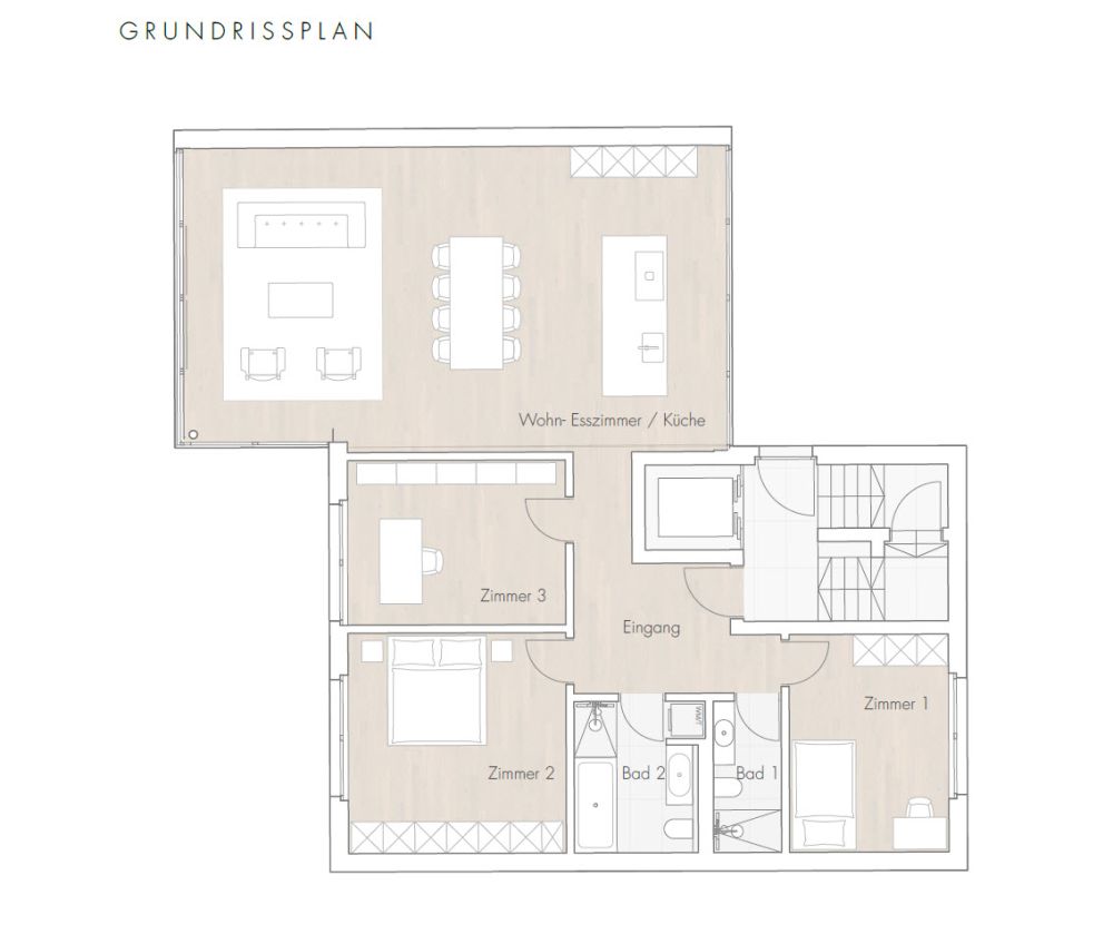 Neubau Dinkelbergstrasse, Wohnung 2 - Gartenwohnung - WHG 2 Grundriss