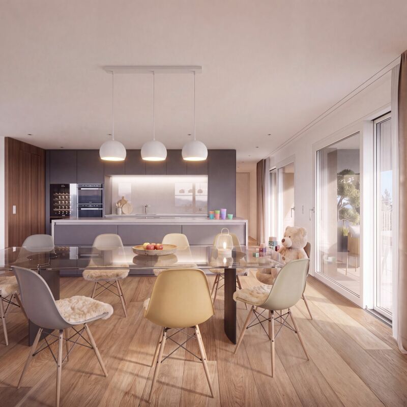 Heimathafen Kastanienbaum - Wohnzimmer mit offener Küche 2