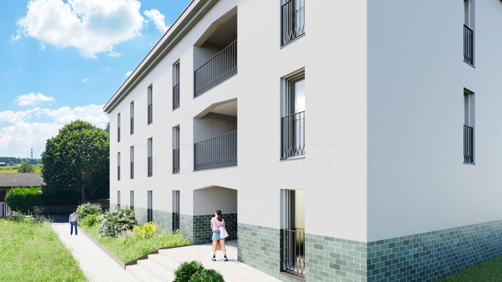 Im Herzen von Corminboeuf, NEUE 4.5-Zimmer-Wohnungen - Rte du Centre 30 - Façade Est - Image non contractuelle