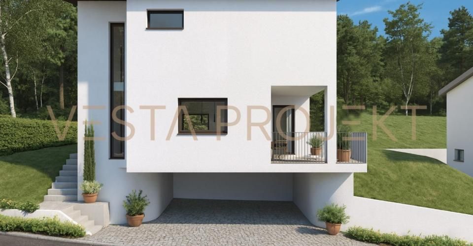 Projet de construction approuvé pour deux villas individuelles modernes avec standard Minergie et vue panoramique - Maison 5.5 pièces - image - 2