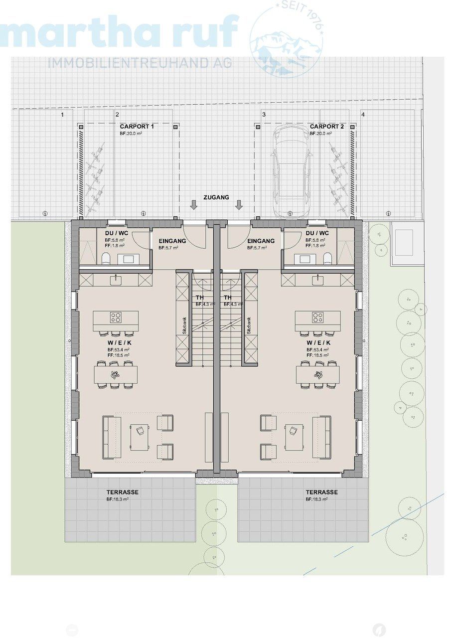 Moderner Neubau: Doppeleinfamilienhaus mit Bergsicht in Toplage - Bild 5