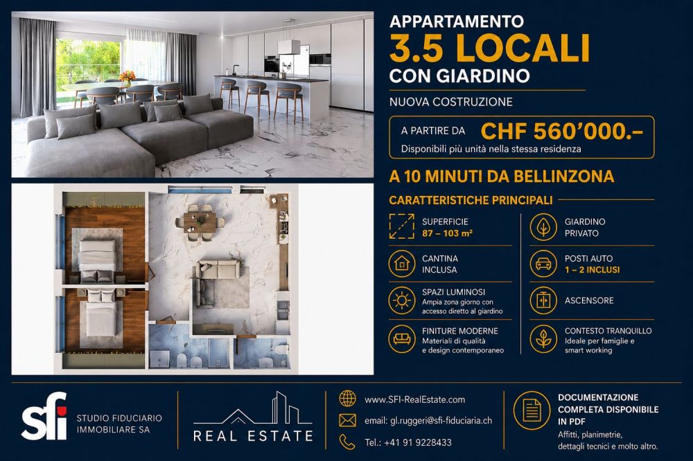 3.5 locali nuovo con giardino, a 10 min da Bellinzona -  Bild 4