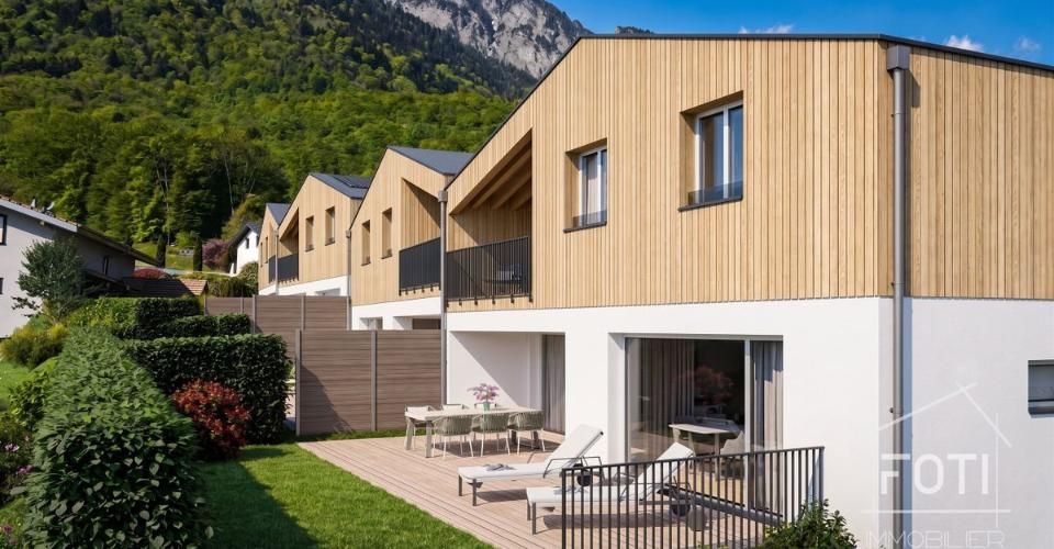 Villa NEUVE 4,5 p. de 131 m² - jardin, terrasse 39 m² et vue Dents-du-Midi - Muraz - Maison contiguë 4.5 pièces - image - 2