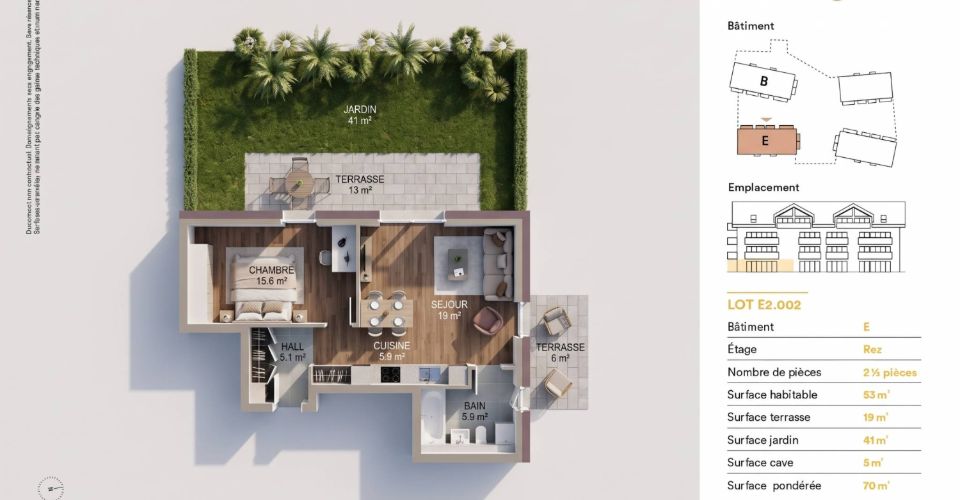 Nouvelle promotion : Appartement de 2.5 pièces avec terrasse et jardin - Appartement 2.5 pièces - image - 11