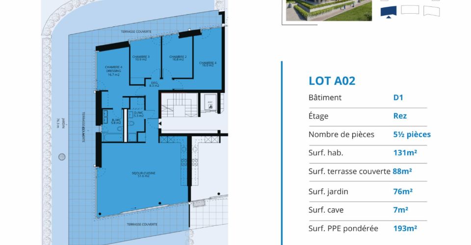 Appartement neuf de 5.5 pièces avec terrasse couverte et jardin - Appartement 5.5 pièces - image - 13
