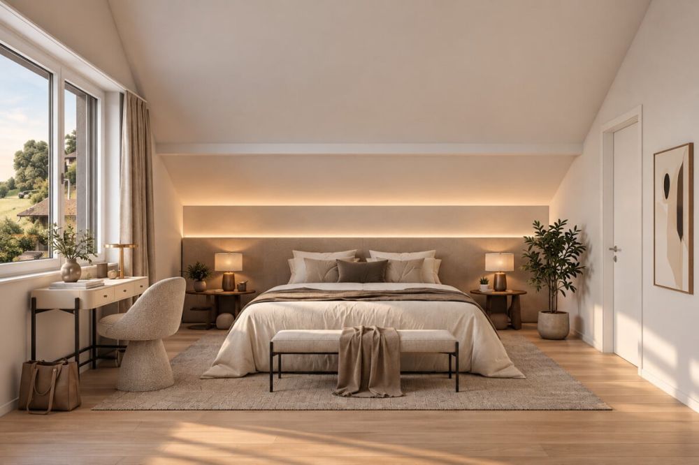 Neubauprojekt AUREUM: 4-5-Zimmer-Wohnung mit grosser Terrasse - Schlafzimmer