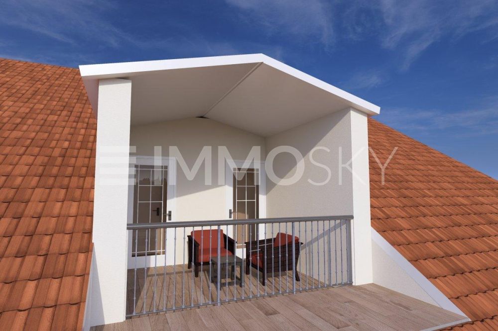 EXCLUSIVITÉ ! Spacieux 3,5 pièces en attique sans vis-à-vis ! - Balcon avec vue dégagée