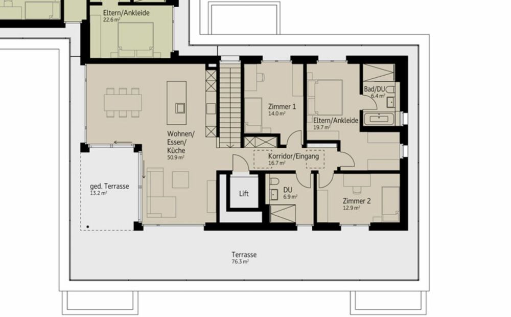 199 m² | 4.5-Zi.-Attikawohnung | Erstbezug -  Bild 8