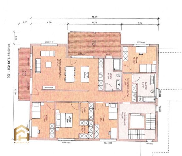 Neubau-Projekt: Traumhafte 5.5 ZWG zu verkaufen - Plan - 1. OG