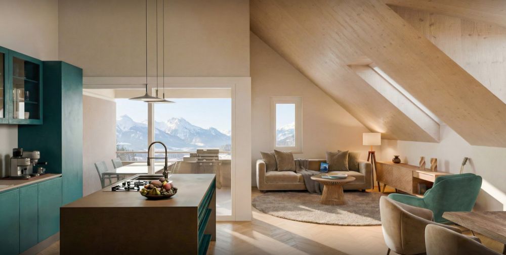 Exklusiv wohnen über den Dächern von Krummenau, stilvolle Neubauwohnung -  Bild 1