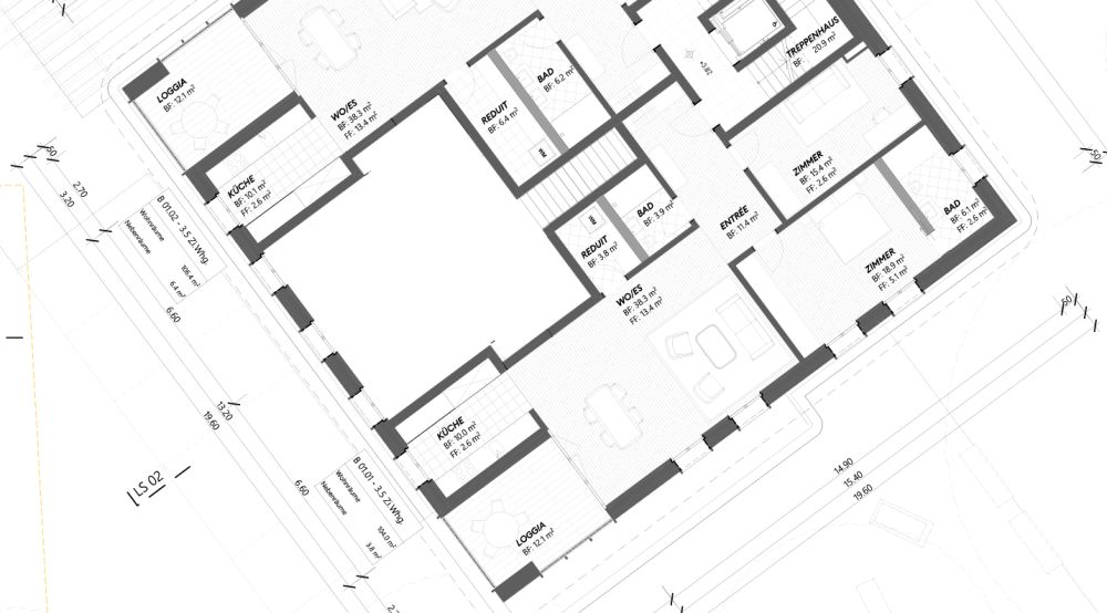 schöne Neubauwohnung im Zentrum Münchwilen - Grundriss