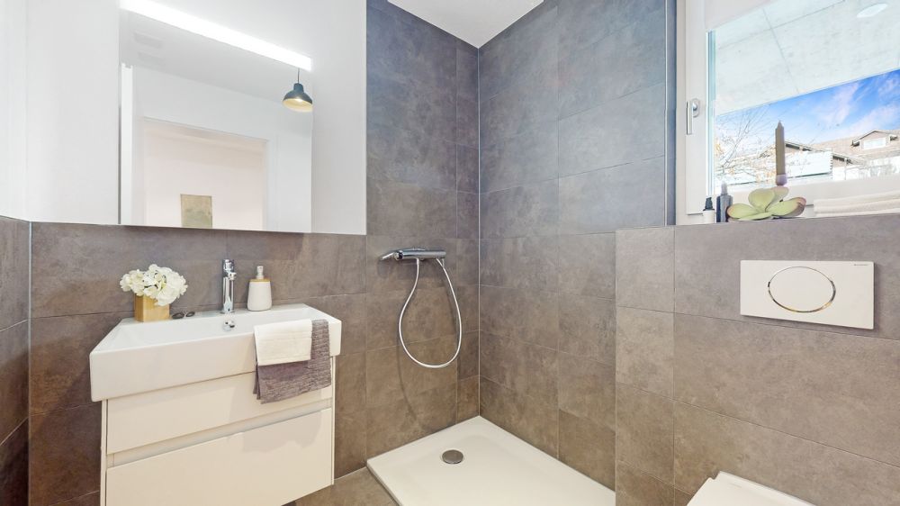 5.5 Einfamilienhaus freistehend, Neubau - Dusche / WC Erdgeschoss