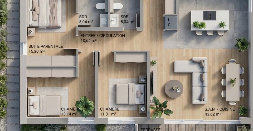 Appartement 4.5 pièces - Lot A1 - Les jardins de Plan-Conthey - Appartement 4.5 pièces - image - 1