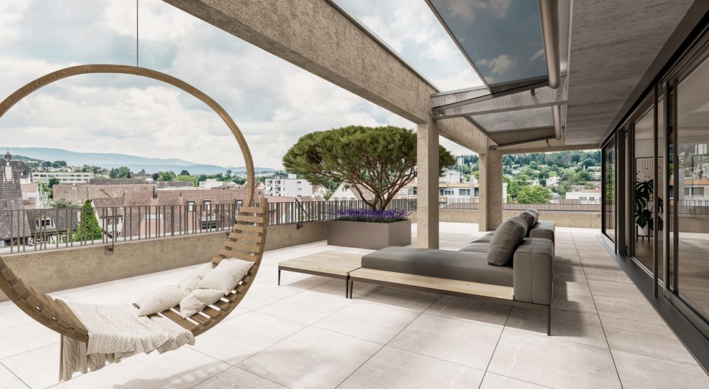 grosszügige, moderne und sehr helle Attikawohnung mit grosser Terrasse - Terrasse