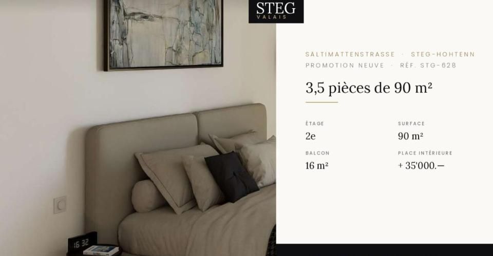 STEGref.628 - 3,5 pièces de 90 m², 2ème, CHF 525'000.-- - Appartement 3.5 pièces - image - 1